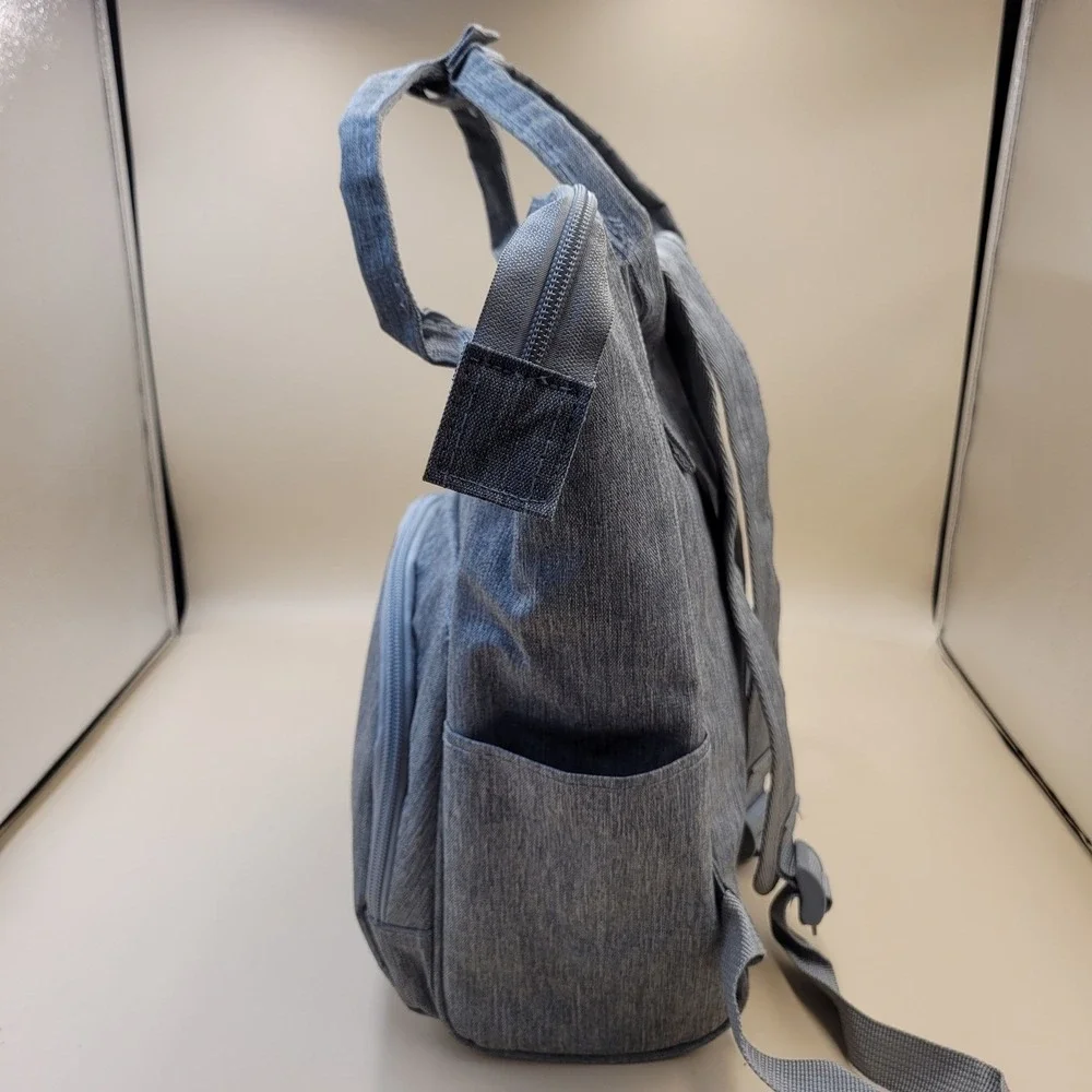 Enfamil‎ Gray Heathered Diaper Bag Backpack Multi Pocket Travel Baby Bag
